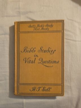 Vintage 'Bible Studies in Vital Questions' Hardcover - Tan